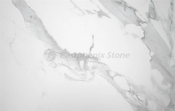 white sintered stone countertops with sink